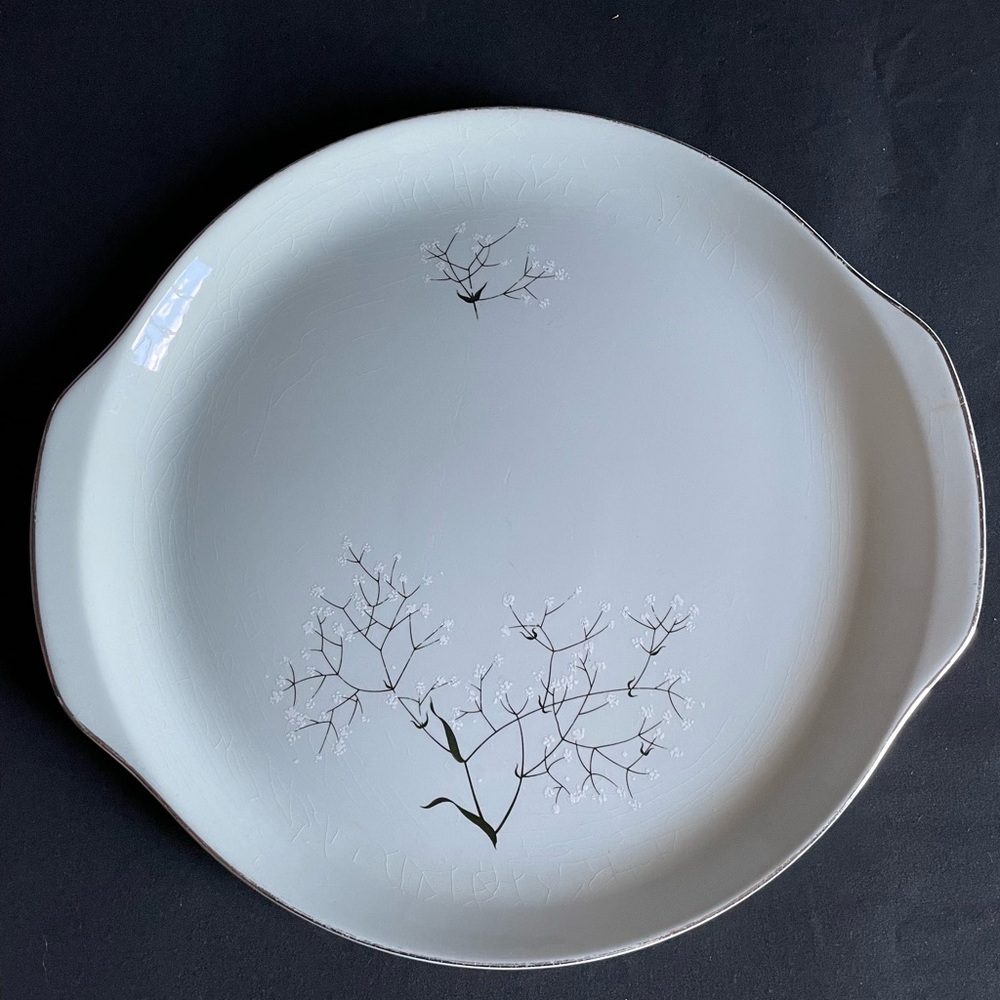 Vintage, Ballerina Mist, Round Handled Cake Plate by Universal Potteries